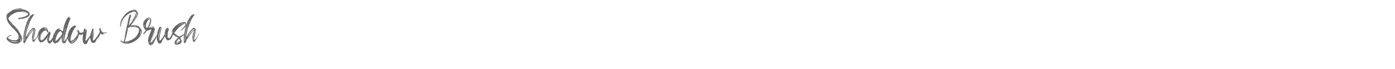 Sample characters Shadow Brush Font